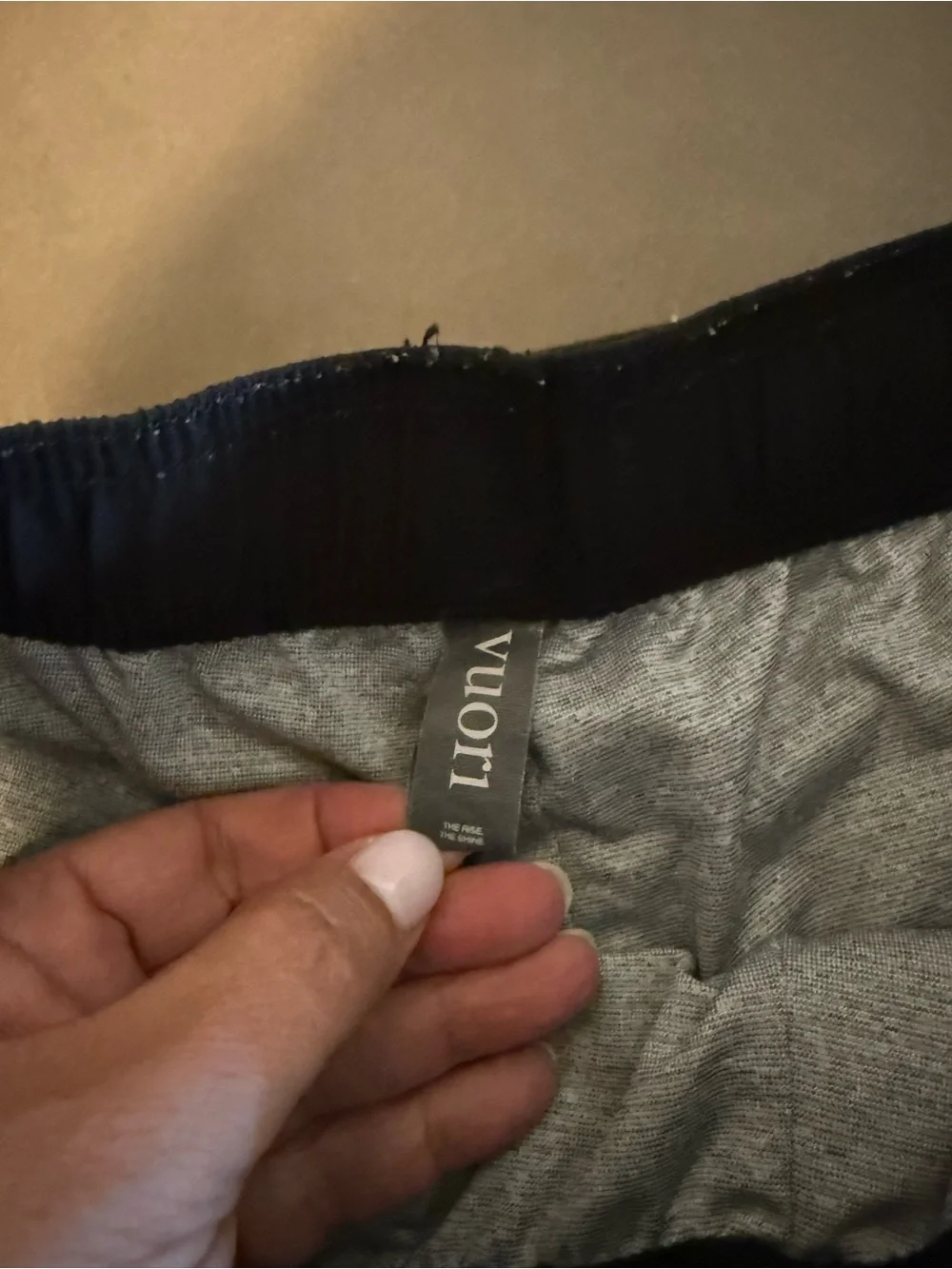 Vuori Navy Camo Swim Trunks with White Drawstring